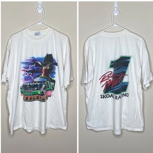 Vintage 90s  Nascar Rick Mast #1 Skoal Racing Graphic T-Shirt Double Sided XXL